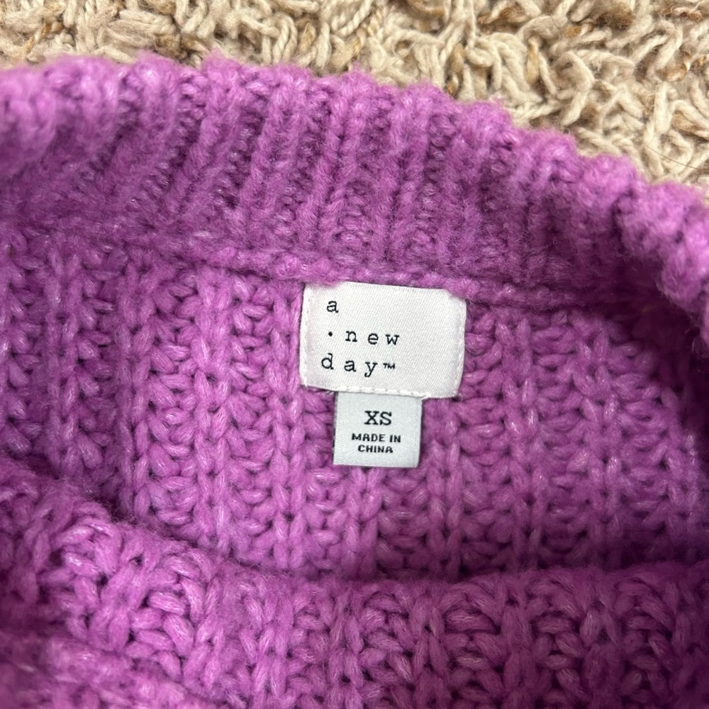 Purple Knitted Sweater Size XS! - Picture 2 of 3